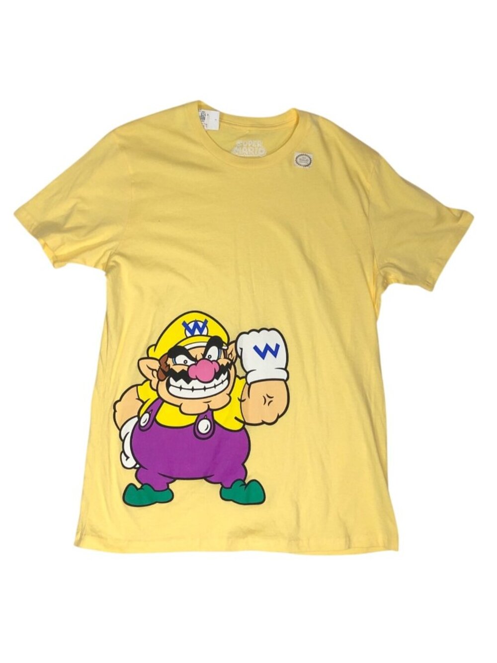 NWT Nintendo T Large Shirt Super Mario Wario Yellow Graphic Tee Shirt Official